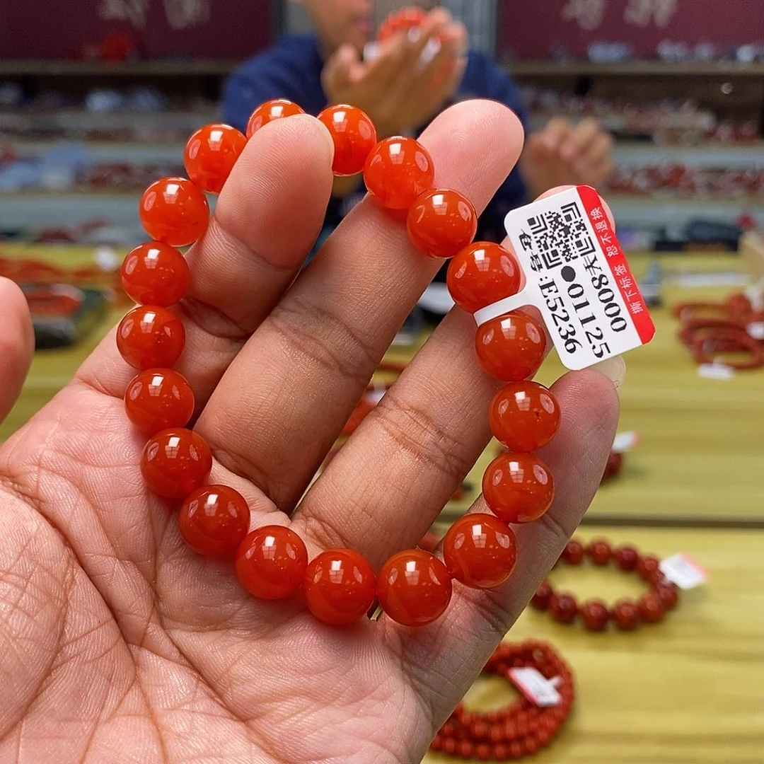 南红玛瑙南红手串10mm+多样性发一合金