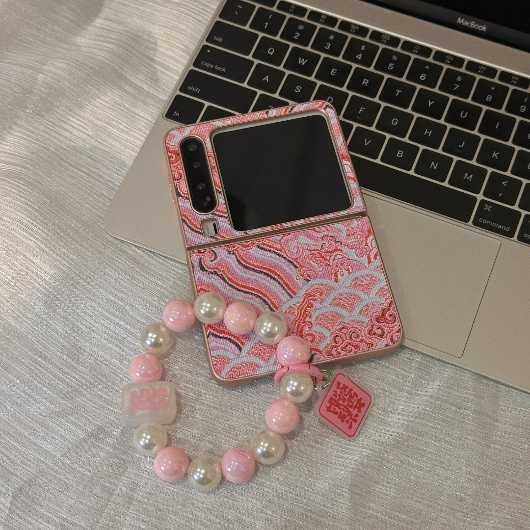 适用华为PuraX典藏版手机壳折叠屏折叠屏粉色国风祥云创意保护套