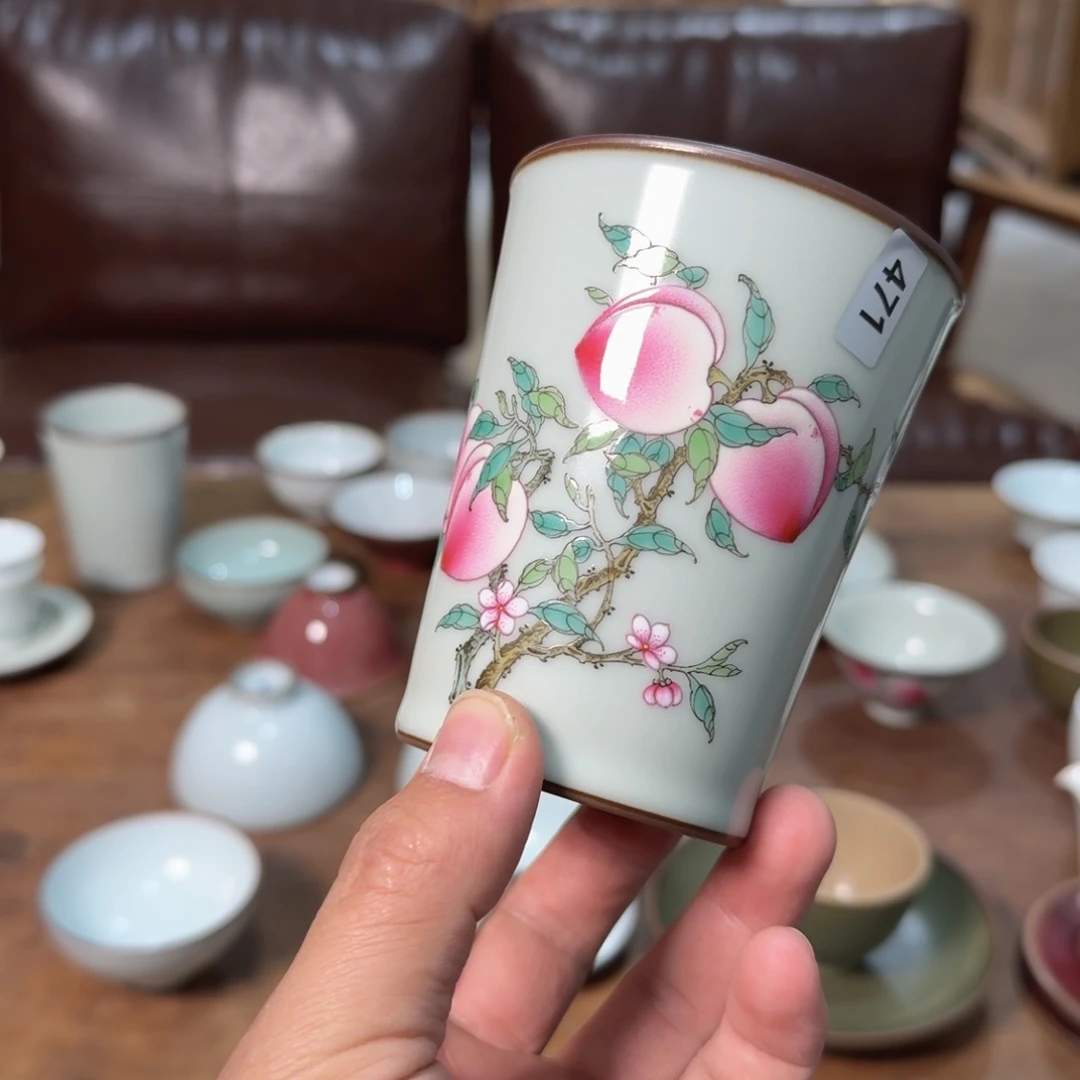 汝窑不开片春归桃子全品