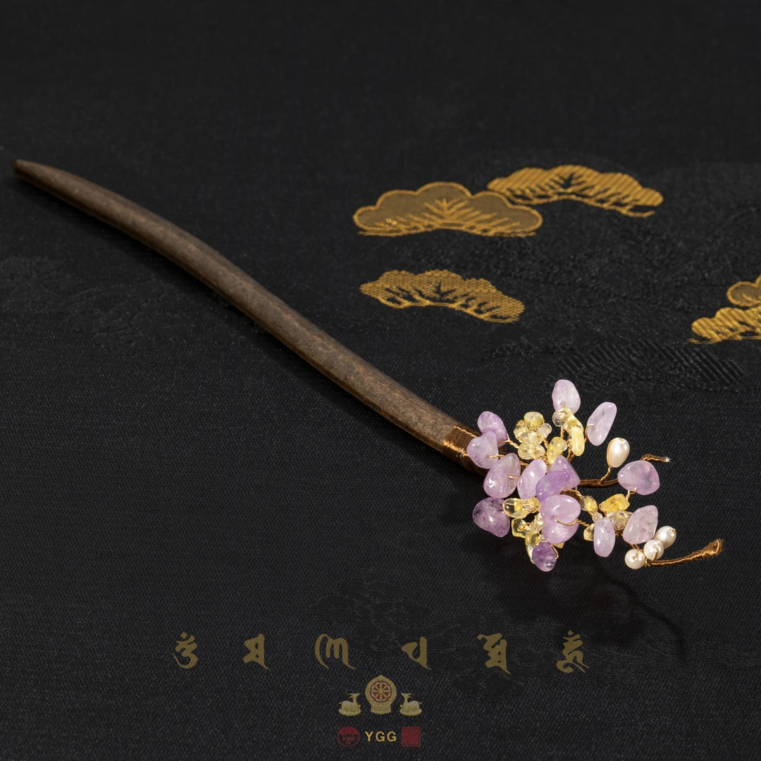 薰衣草晶/檀木发簪/FVZXW11