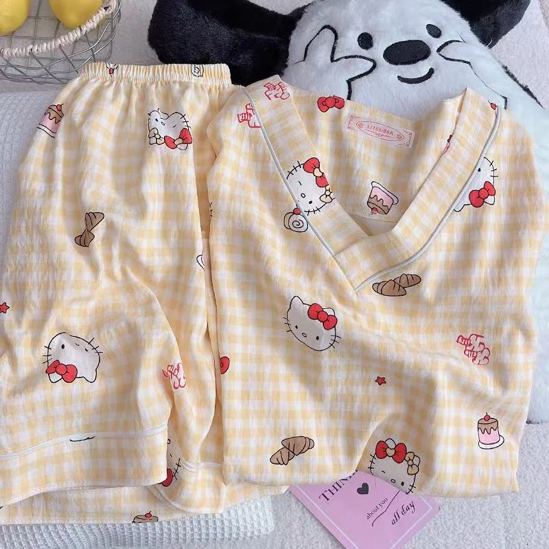 云朵棉夏季睡衣女士短袖短裤可爱宽松可外穿家居服5041