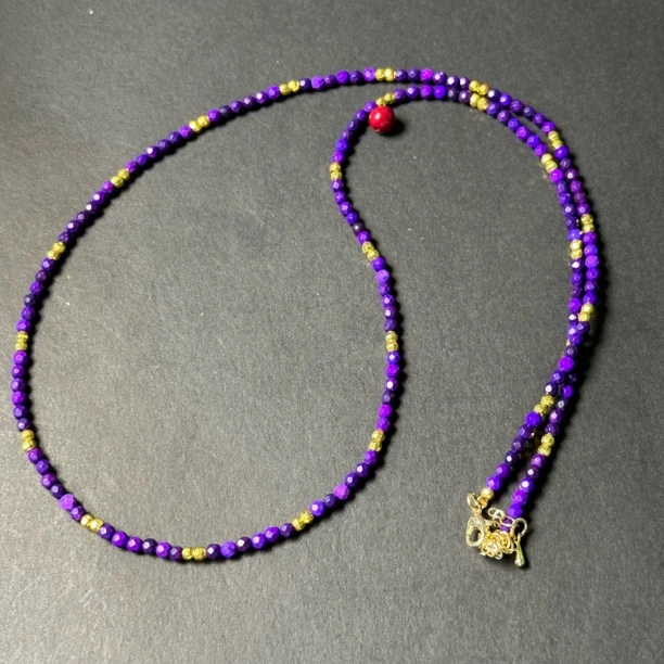 【世 · 舒】 丝绒紫刻面项链  多样性发货SJL-232