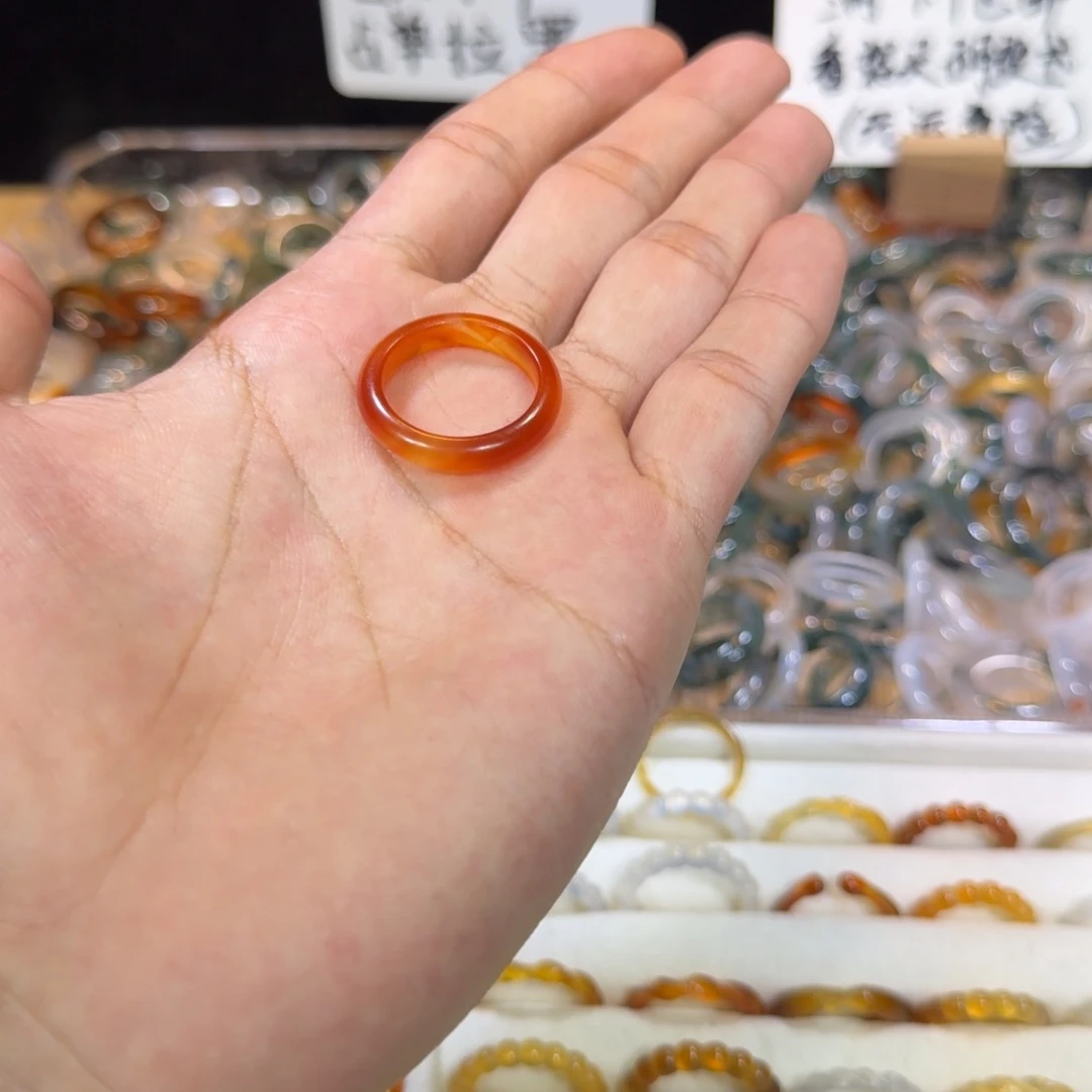 玛瑙/玉髓戒指未镶嵌149号20 圈满9.9包邮有瑕疵