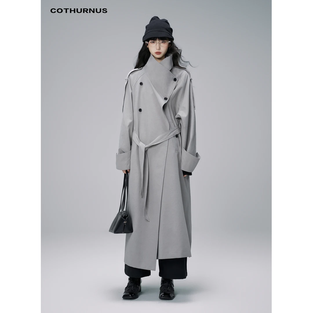 COTHURNUS | 设计感满满酷酷的风衣外套女秋季新款别致翻领小众