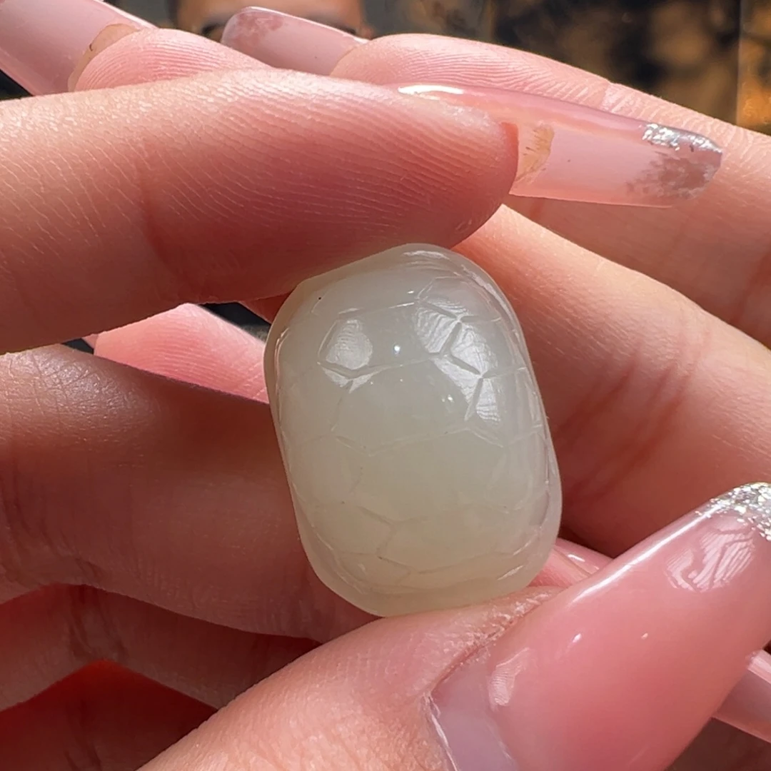 手串未镶嵌和田玉白玉龟甲16.5毫米