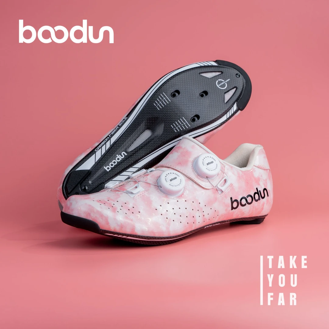 Boodun新款公路车自锁锁鞋碳纤维底公路车鞋专业双旋轻量化男女