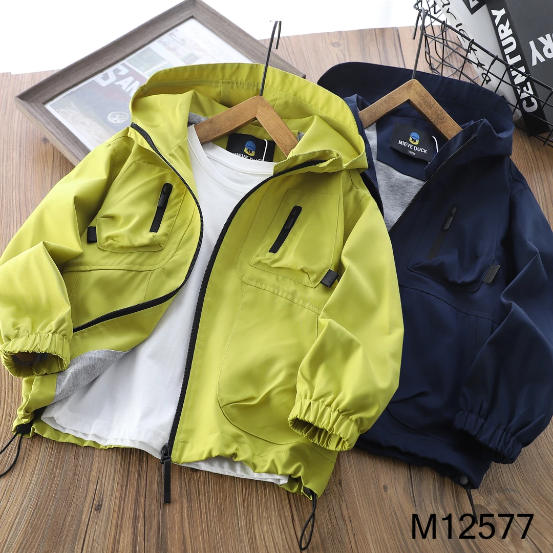 【MIEVE DUCK】秋季儿童梭织大口袋冲锋衣时尚百搭中大童外套12577
