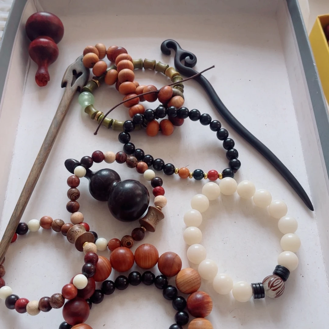 暖***宝香榧木瑕疵手把12个