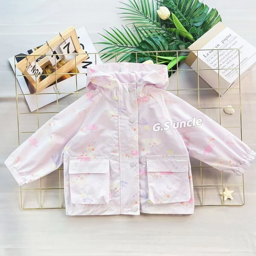 【紫陌流萤】E006女宝秋款外套儿女童洋气户外上衣防风紫色冲锋衣