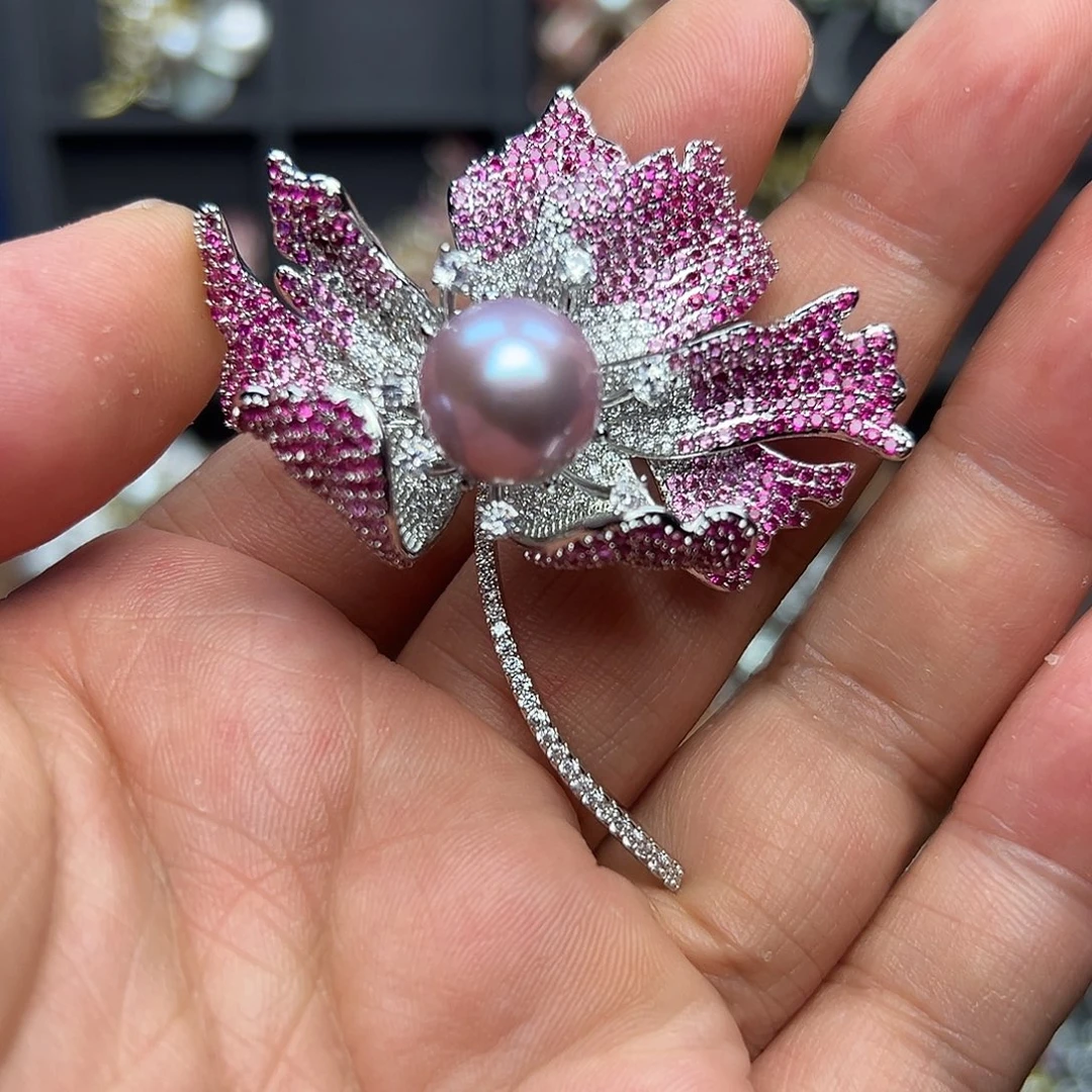 胸针合金淡水珍珠