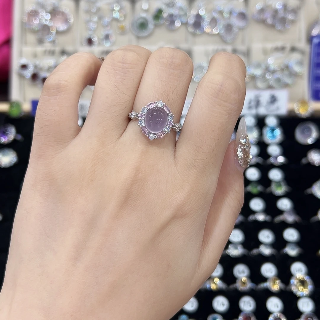 এ***༊银S925镶嵌萤石戒指