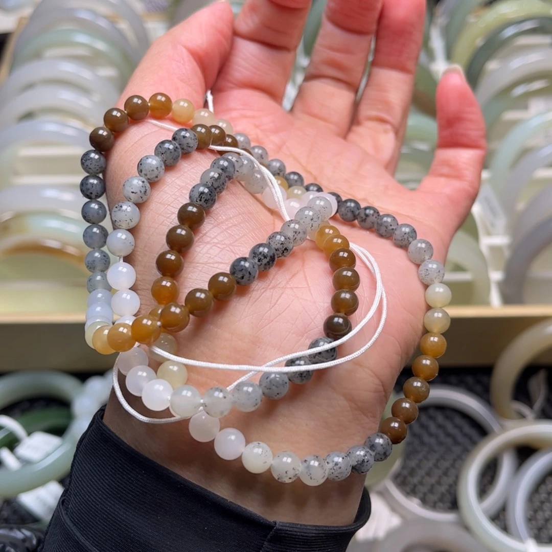 和田玉未镶嵌珠宝半成品长链