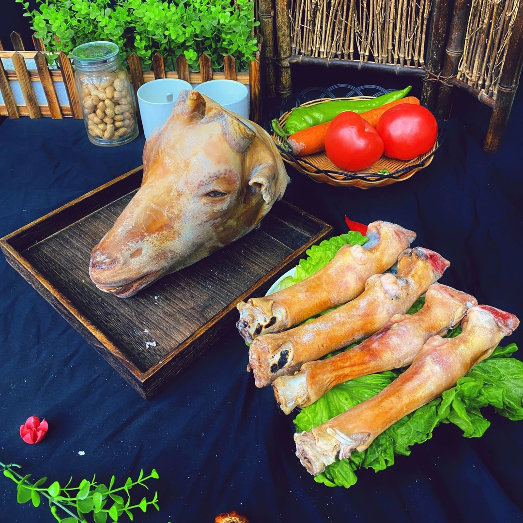 【内蒙古碱滩羊】羊头羊蹄5斤10斤烟熏火燎正宗草原散养现场称斤