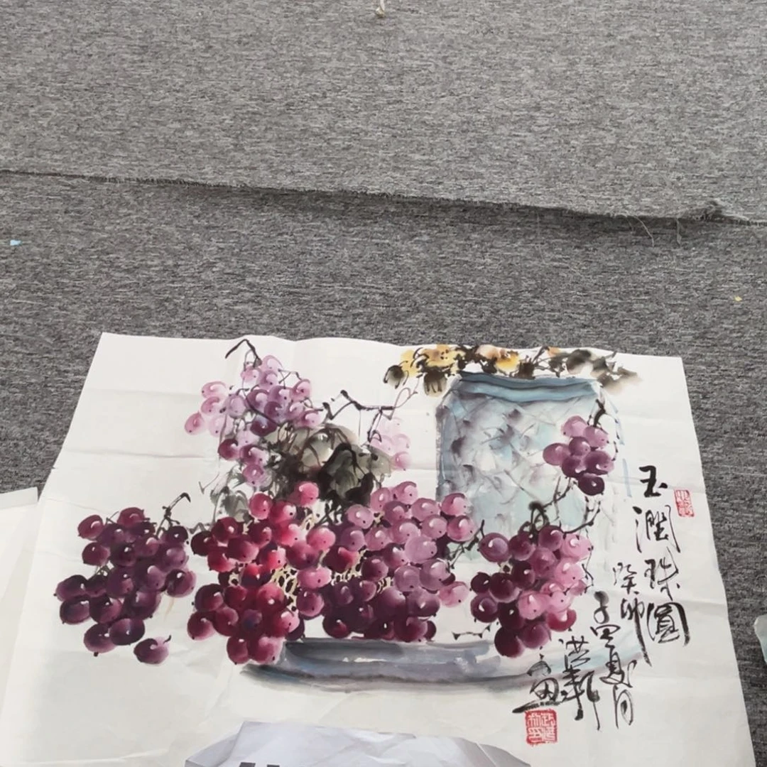 国画赵洪新老师四尺三开绘画微瑕介意慎拍