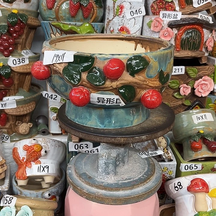 紫砂花盆粗陶材质多肉花盆