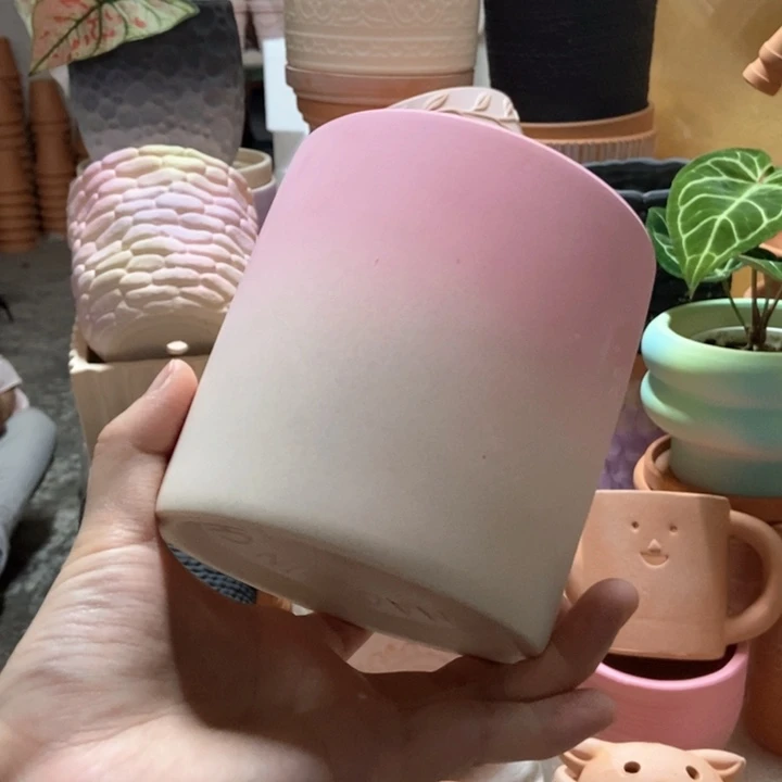 11×11 直筒渐变粉 粗陶