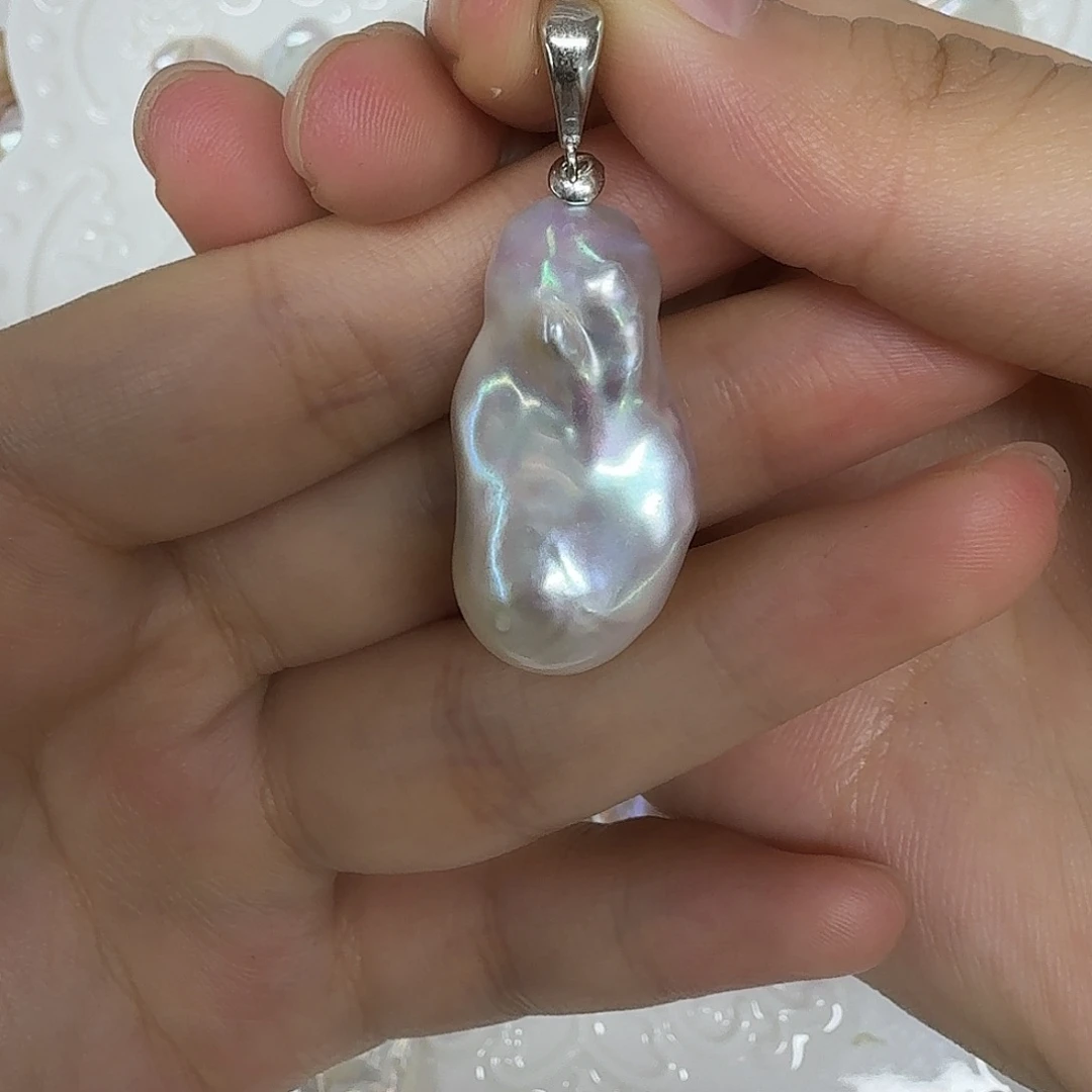 颈饰银S925镶嵌淡水珍珠