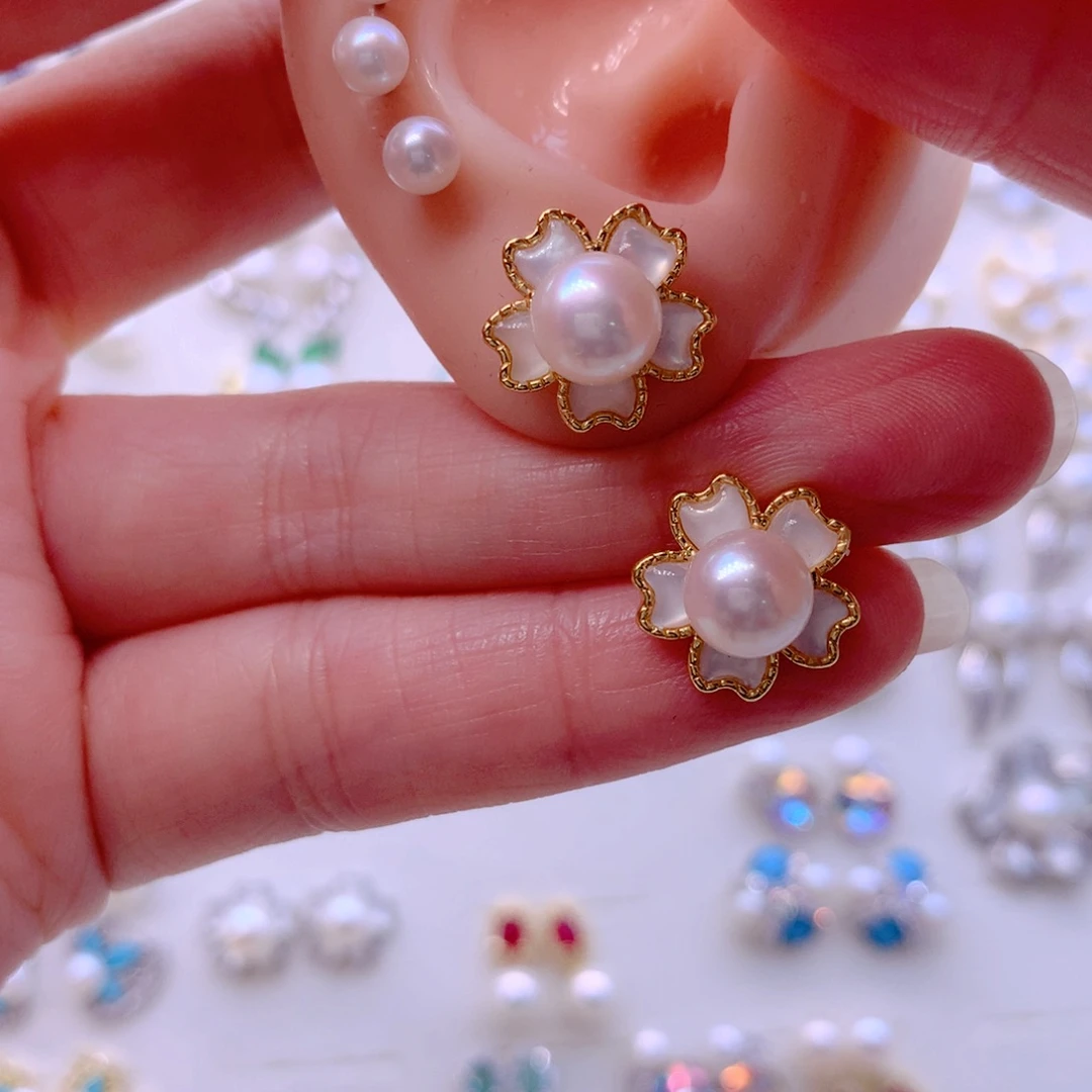 耳饰合金淡水珍珠