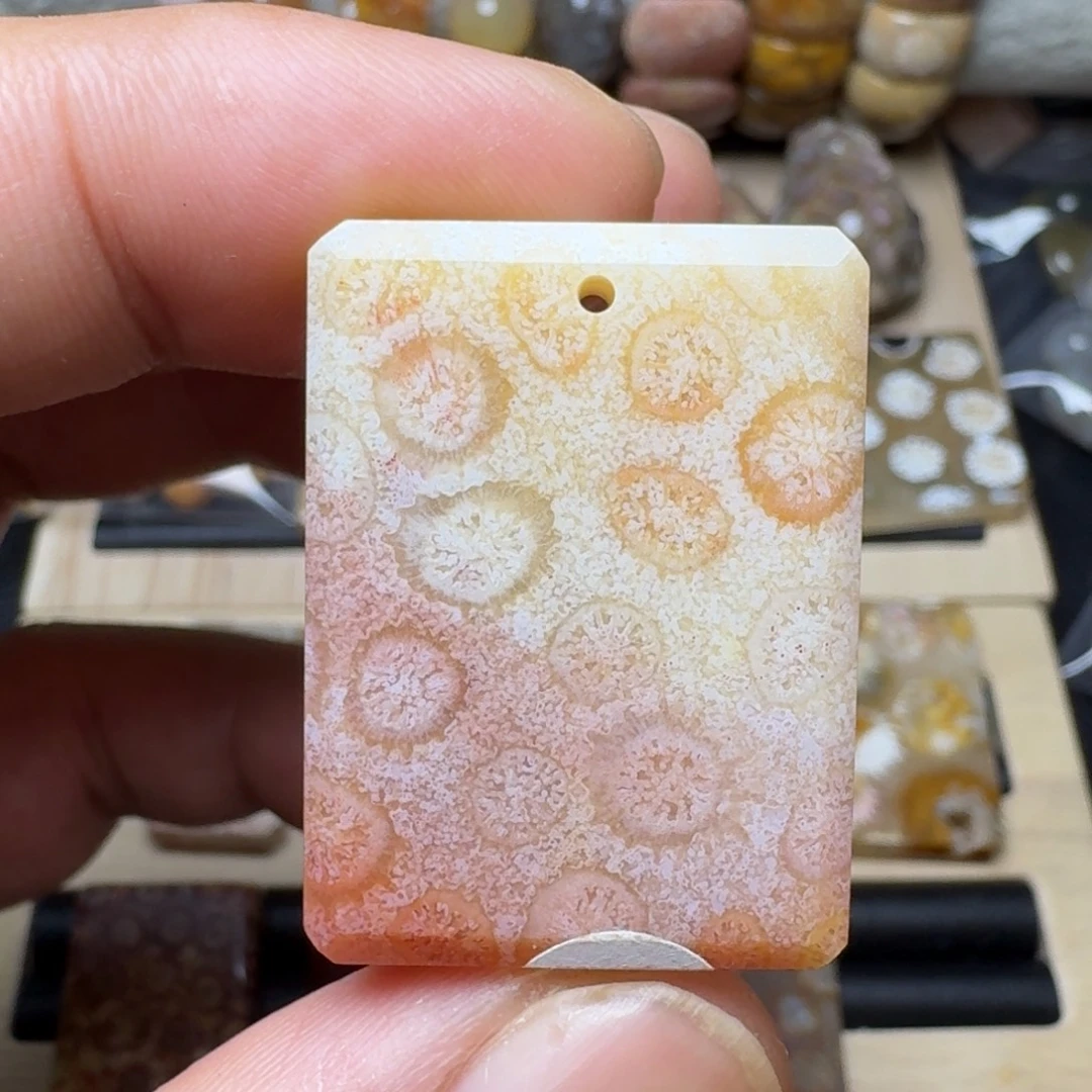 硅化珊瑚（珊瑚玉）未镶嵌纯天然色有机玉石保真色