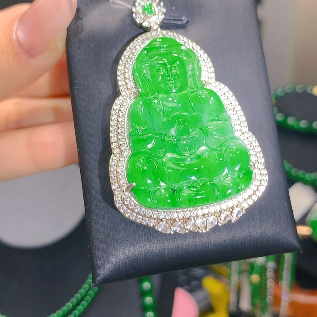 【闪购商品】翡翠银S925镶嵌颈饰6柒姐