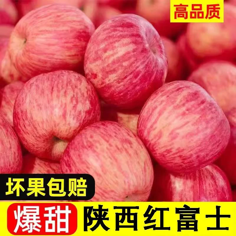 2025年早熟红富士苹果新鲜采摘脆甜多汁陕西苹果整箱包邮