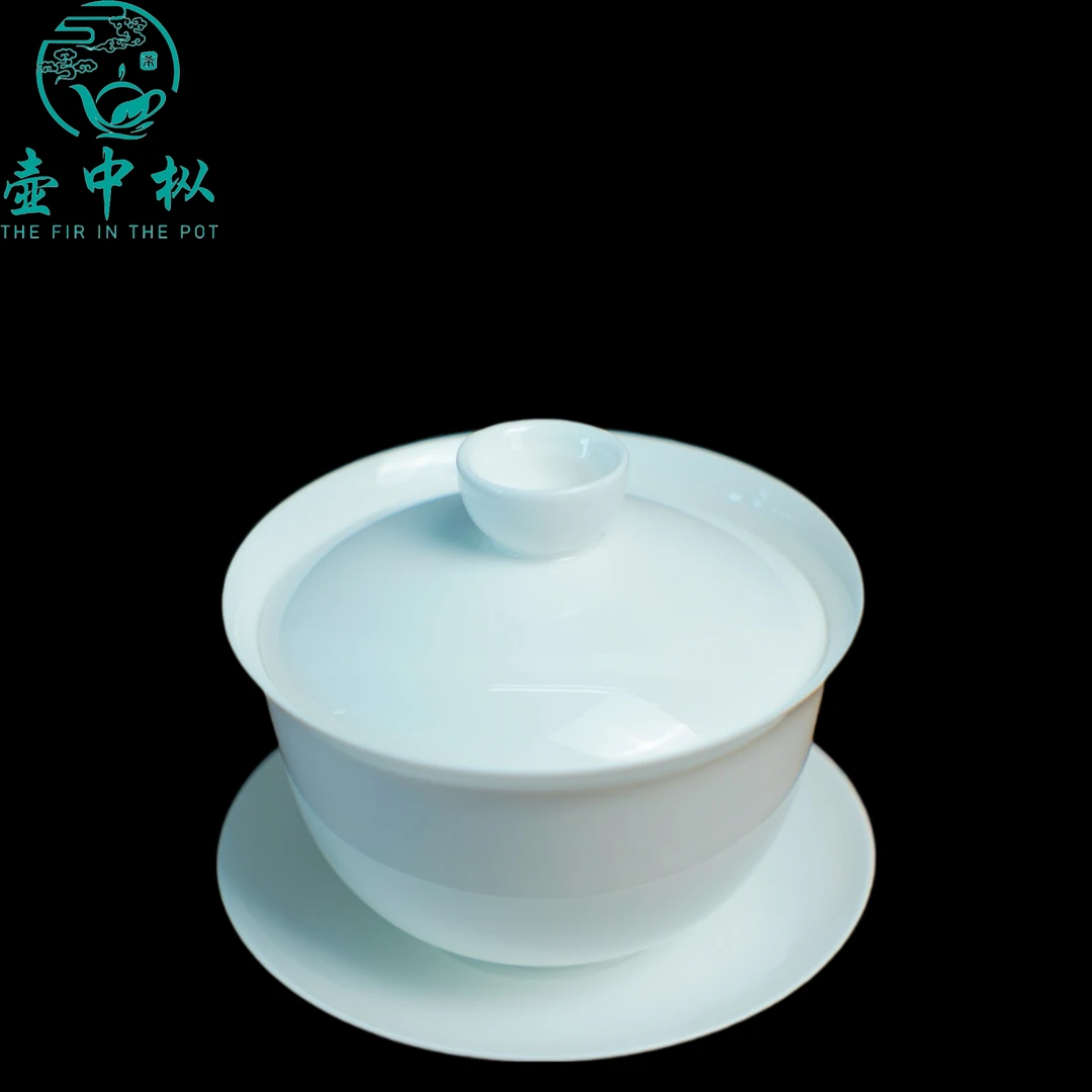 潮州超薄骨瓷高骨瓷盖碗盖下105c潮汕工夫茶三才盖碗茶杯功夫茶具