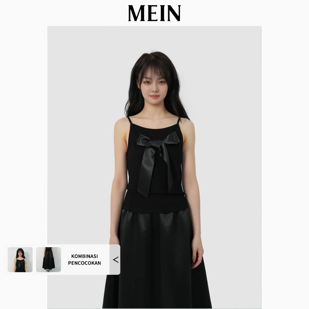 [MEIN] 运动少女系列 修身显瘦法式气质 短款蝴蝶结吊带背心 1533