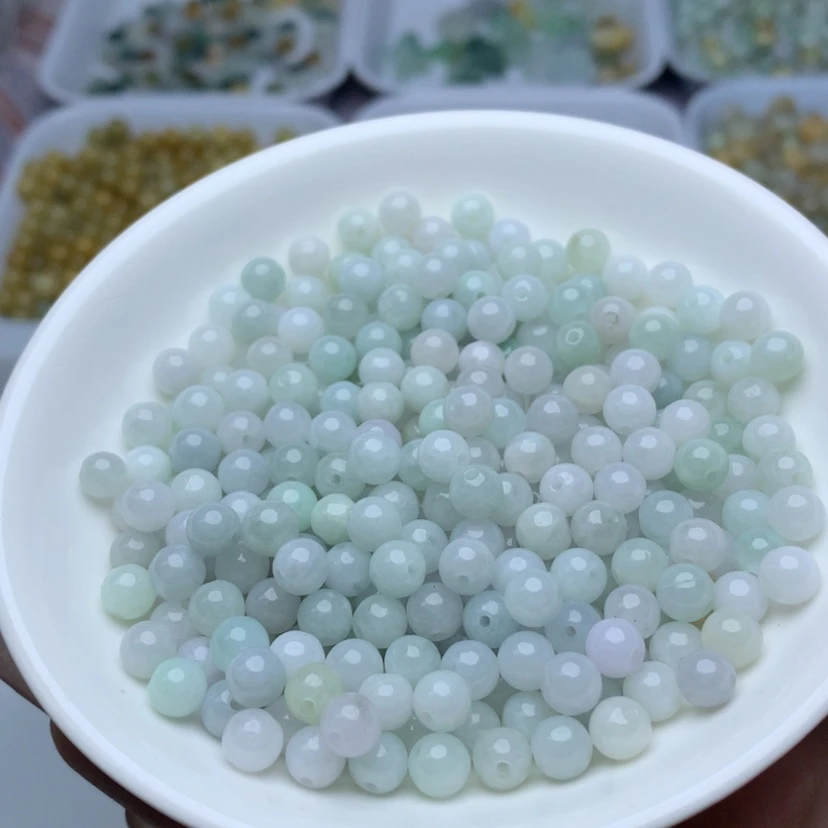 【闪购商品】翡翠手链未镶嵌卡6冰绿白100颗