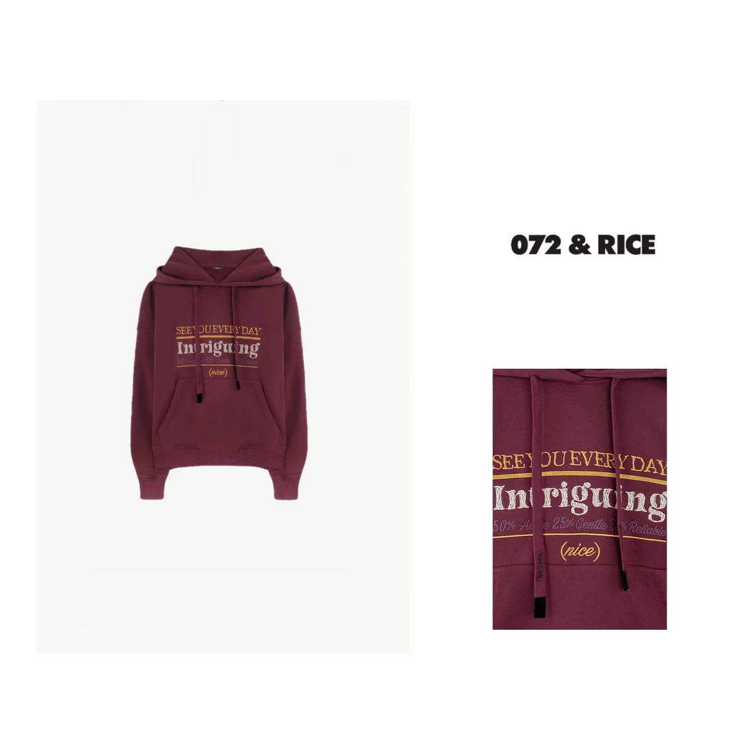 072 & RICE【树莓塔】秋季休闲连帽抽绳长袖卫衣 W0329L 618FF