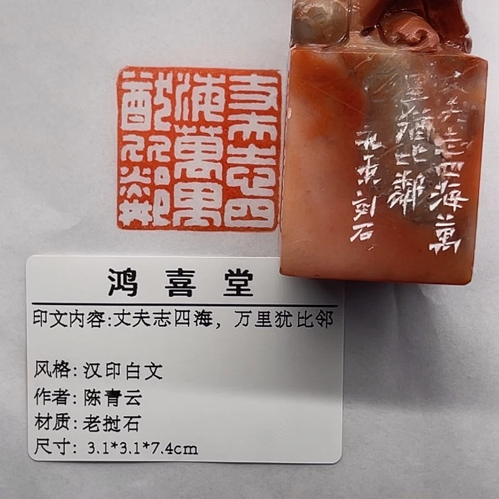 西***士老挝石印石丈夫志四海，万里犹比邻（陆永东）