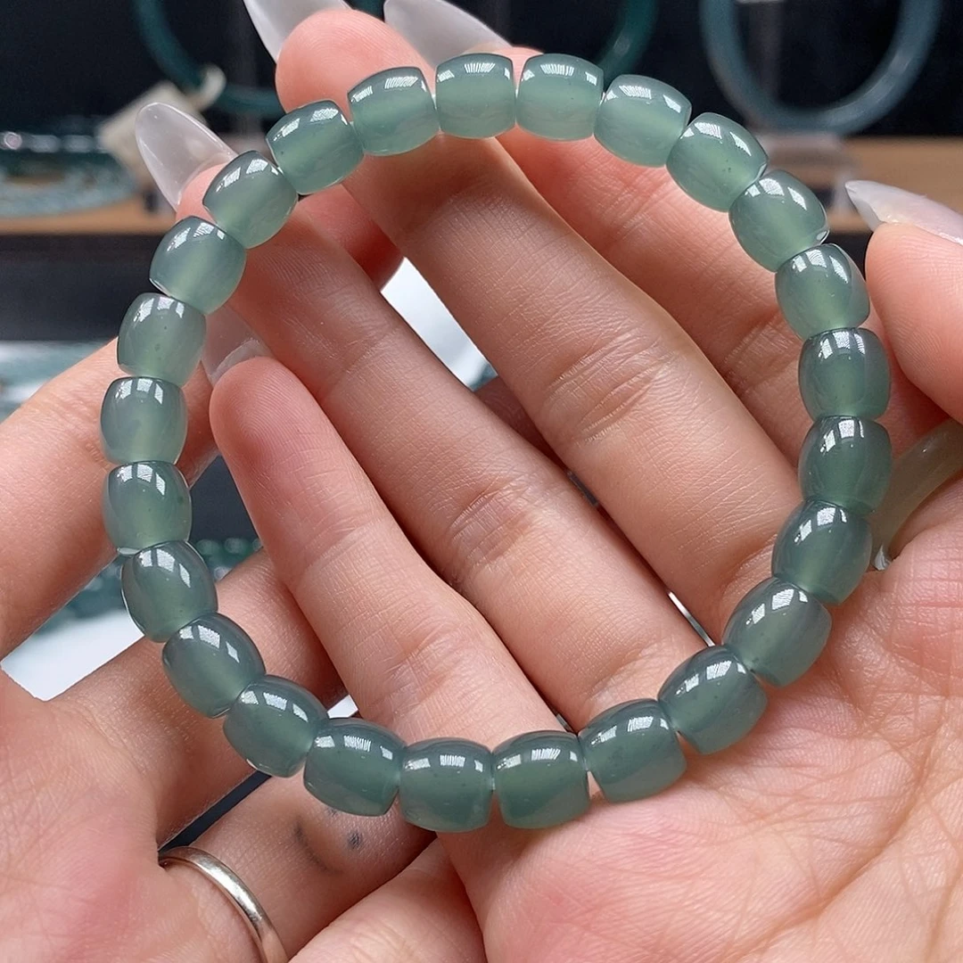 未镶嵌手链翡翠峰**！7.6mm直切手串