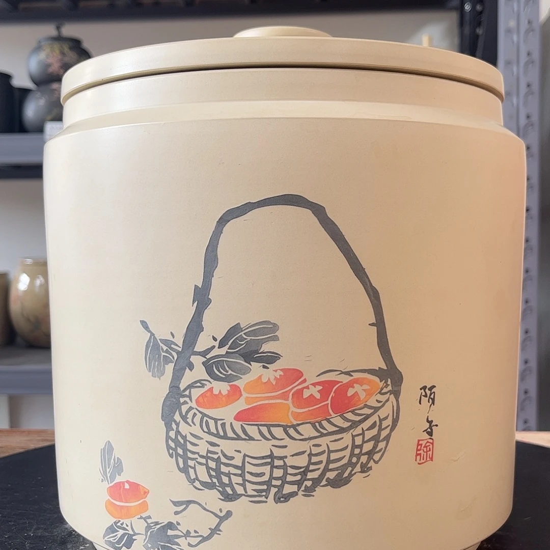 罐白泥哑光存茶缸
