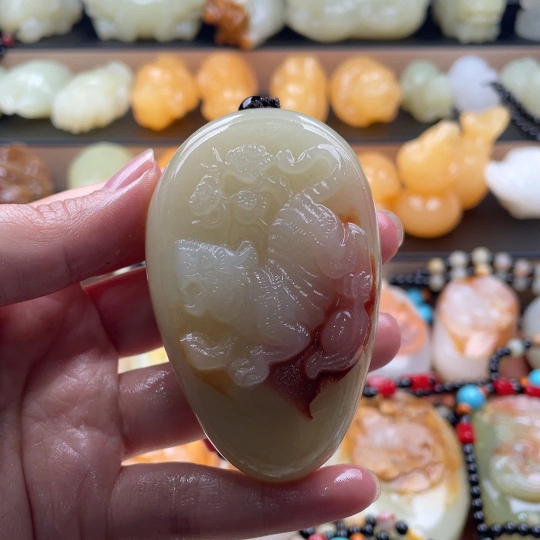 豪***安石材天然古青石手把件