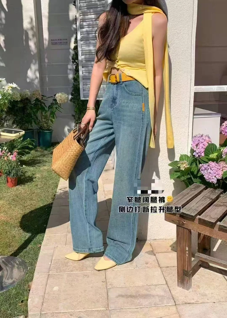 【大润】侧边打断拉升腿型  窄版直筒裤8560