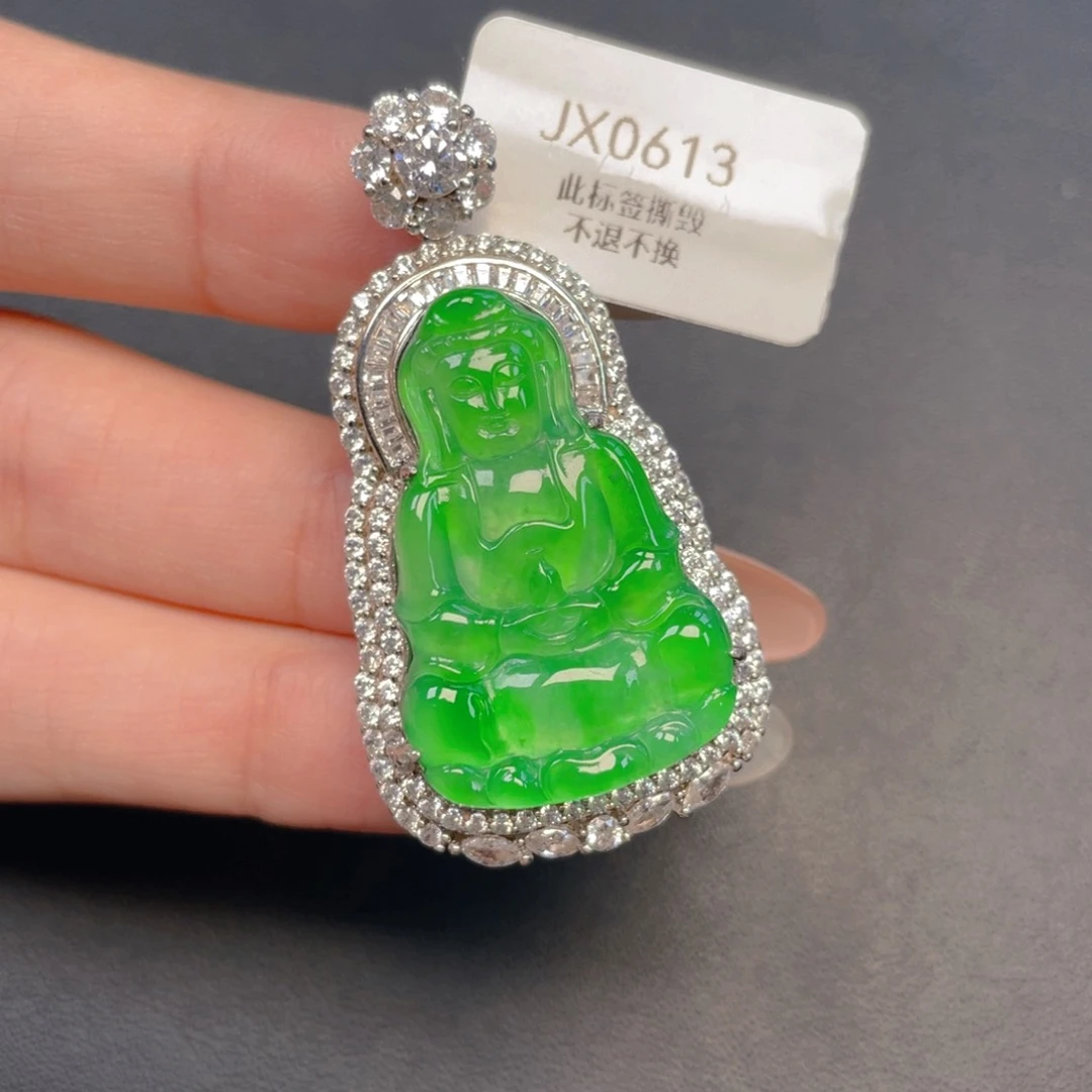 【闪购商品】吊坠(不含链)银S925镶嵌翡翠