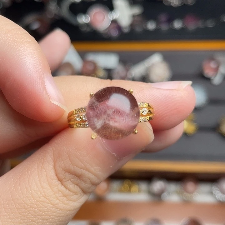艳***姐银S925镶嵌戒指水晶