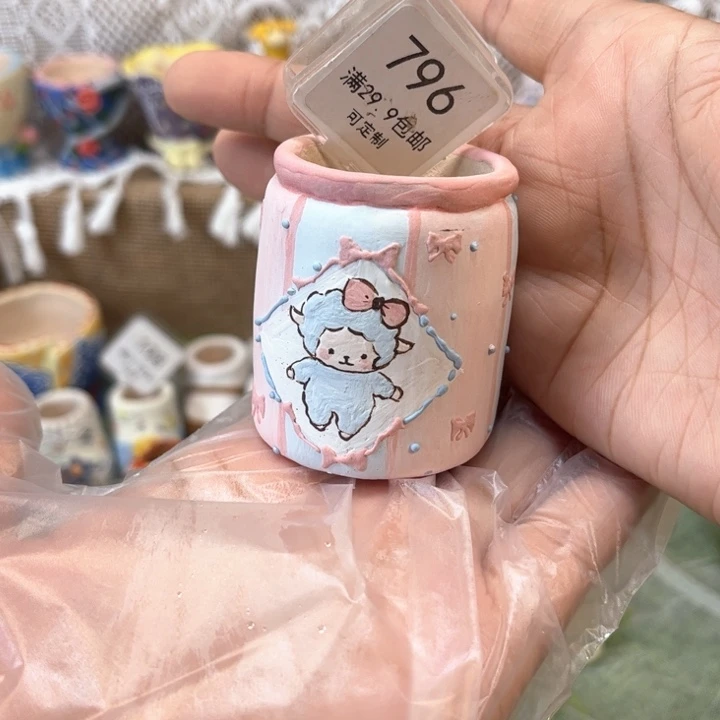 796奶罐花盆手绘手绘