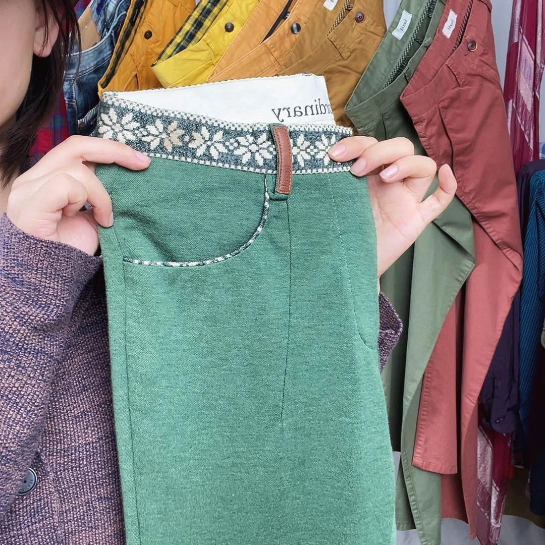 莱卡棉民族裤34码 绿色