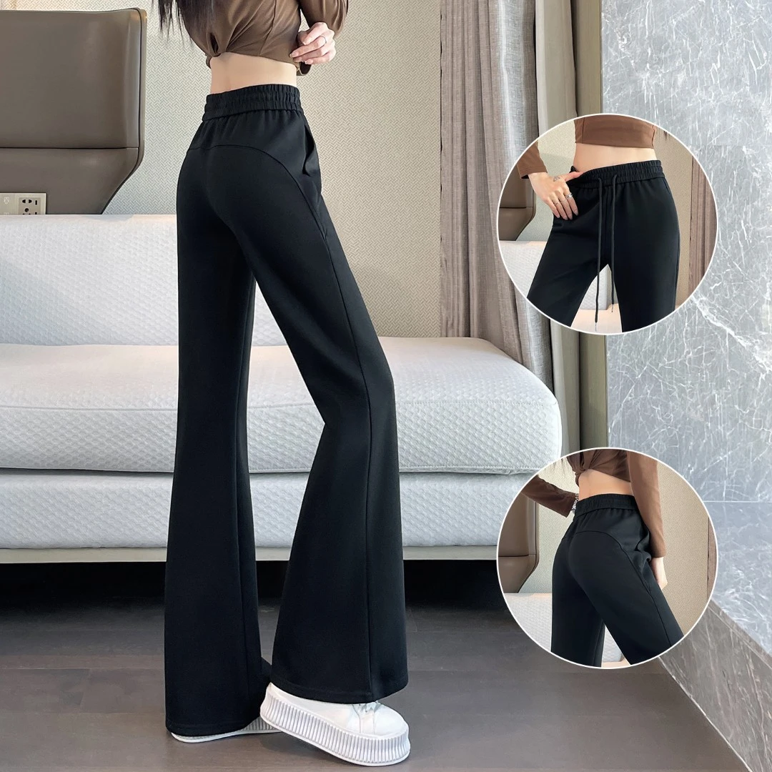 微喇裤子女春秋季2025新款爆款高腰垂坠感显瘦窄版阔腿休闲喇叭裤