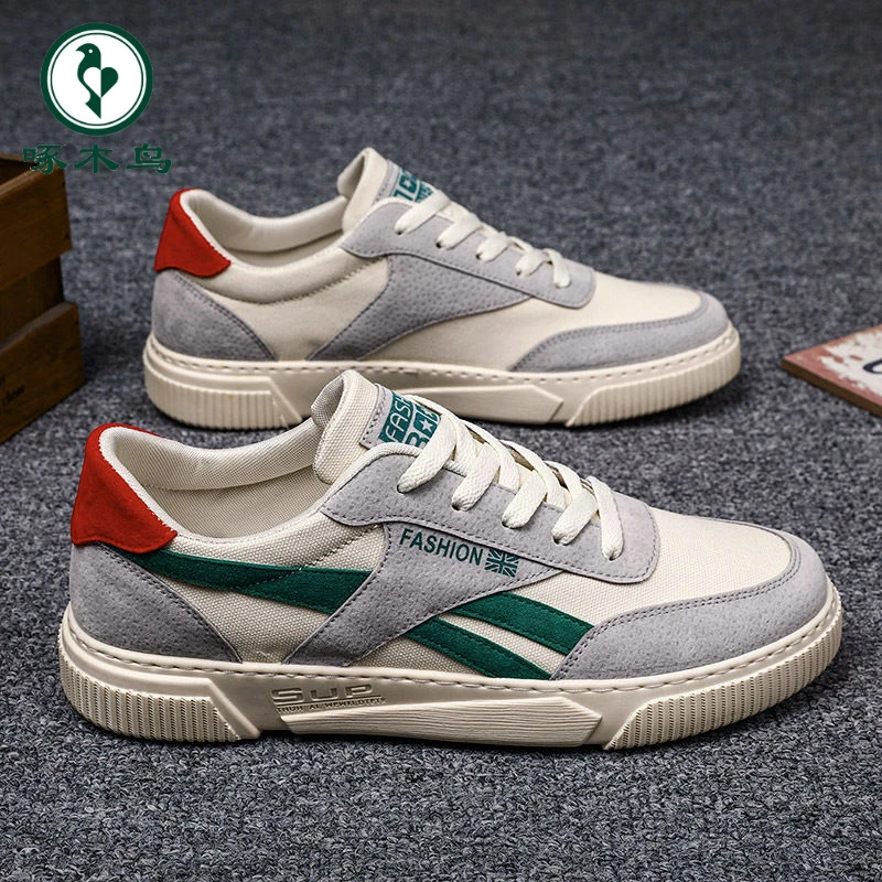 【正品】啄木鸟夏季男鞋2024新款韩版潮流百搭帆布潮鞋休闲学生板鞋