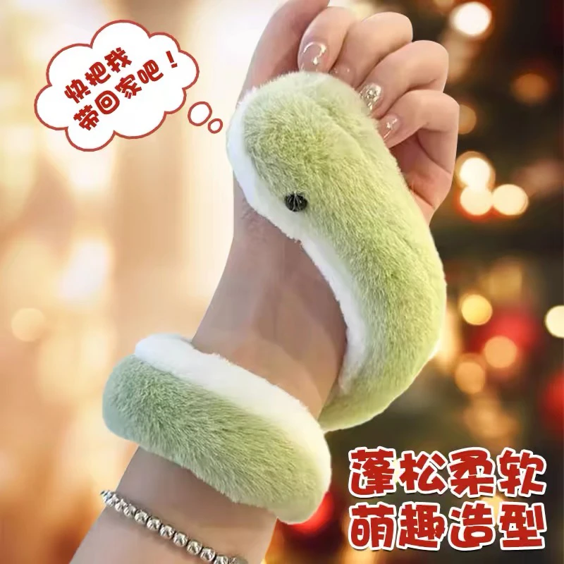 可爱小蛇公仔蛇年吉祥新款毛绒青蛇玩偶摆件【套装礼盒】