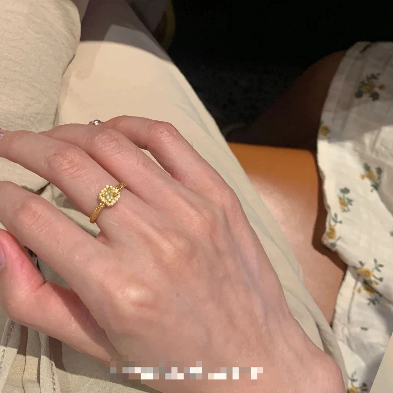 铜合金戒指 小方糖戒指2025年新款精美小众时尚气质高级感指环女