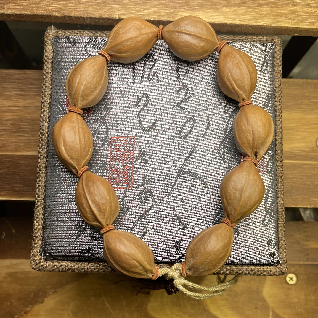 精品老树梅林铁核1829原皮橄榄核素串文玩