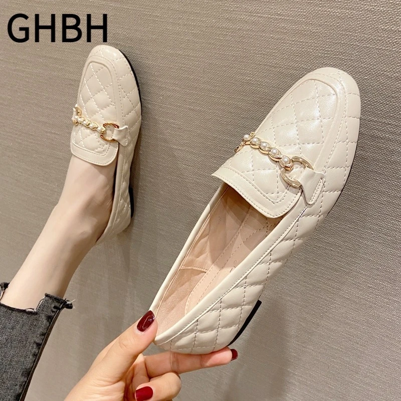 2025春款女鞋软皮乐福鞋英伦小皮鞋女平底圆头单鞋软底奶奶豆豆鞋