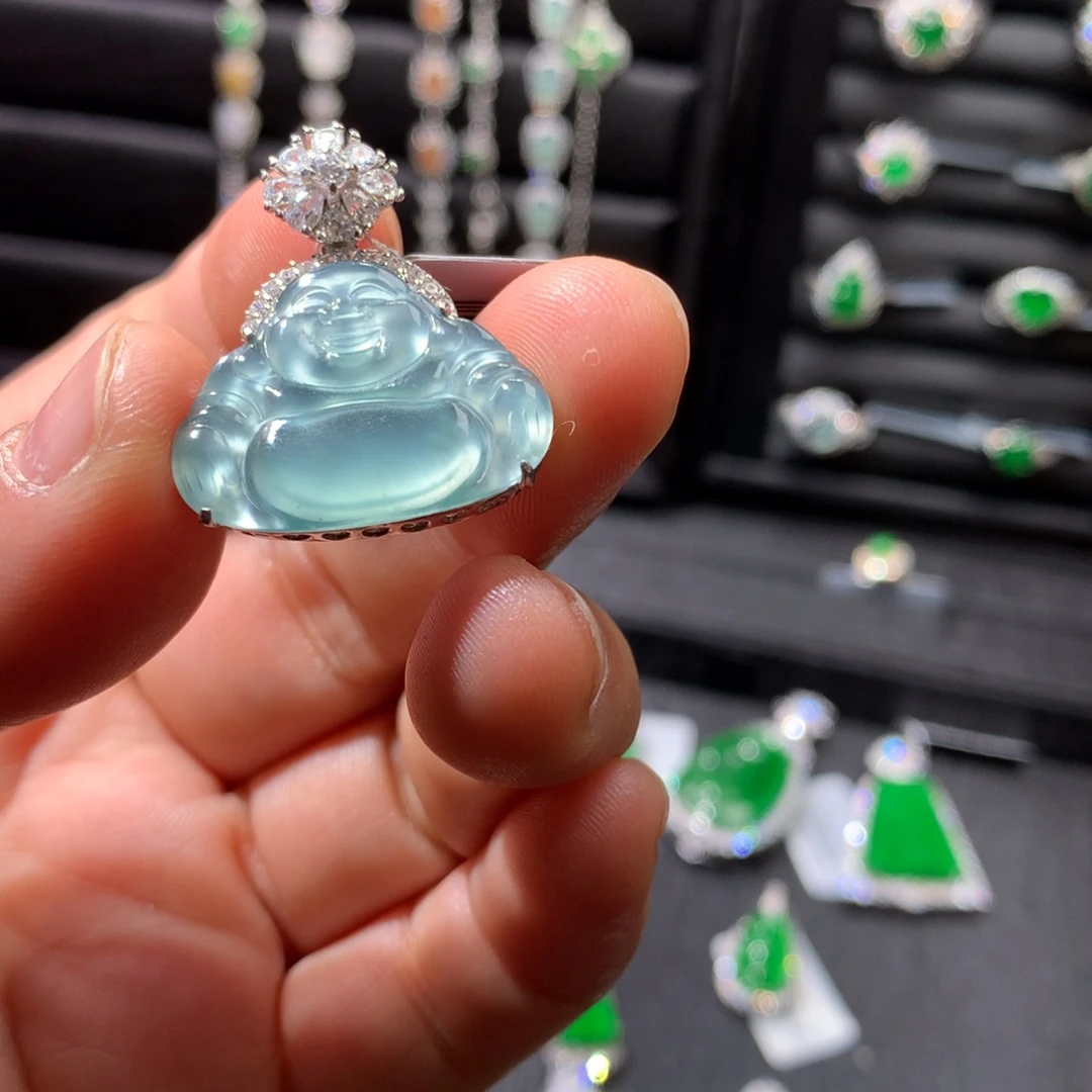 翡翠银S925镶嵌颈饰