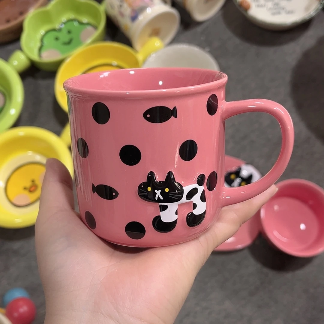 奶牛猫陶瓷餐具系列杯子