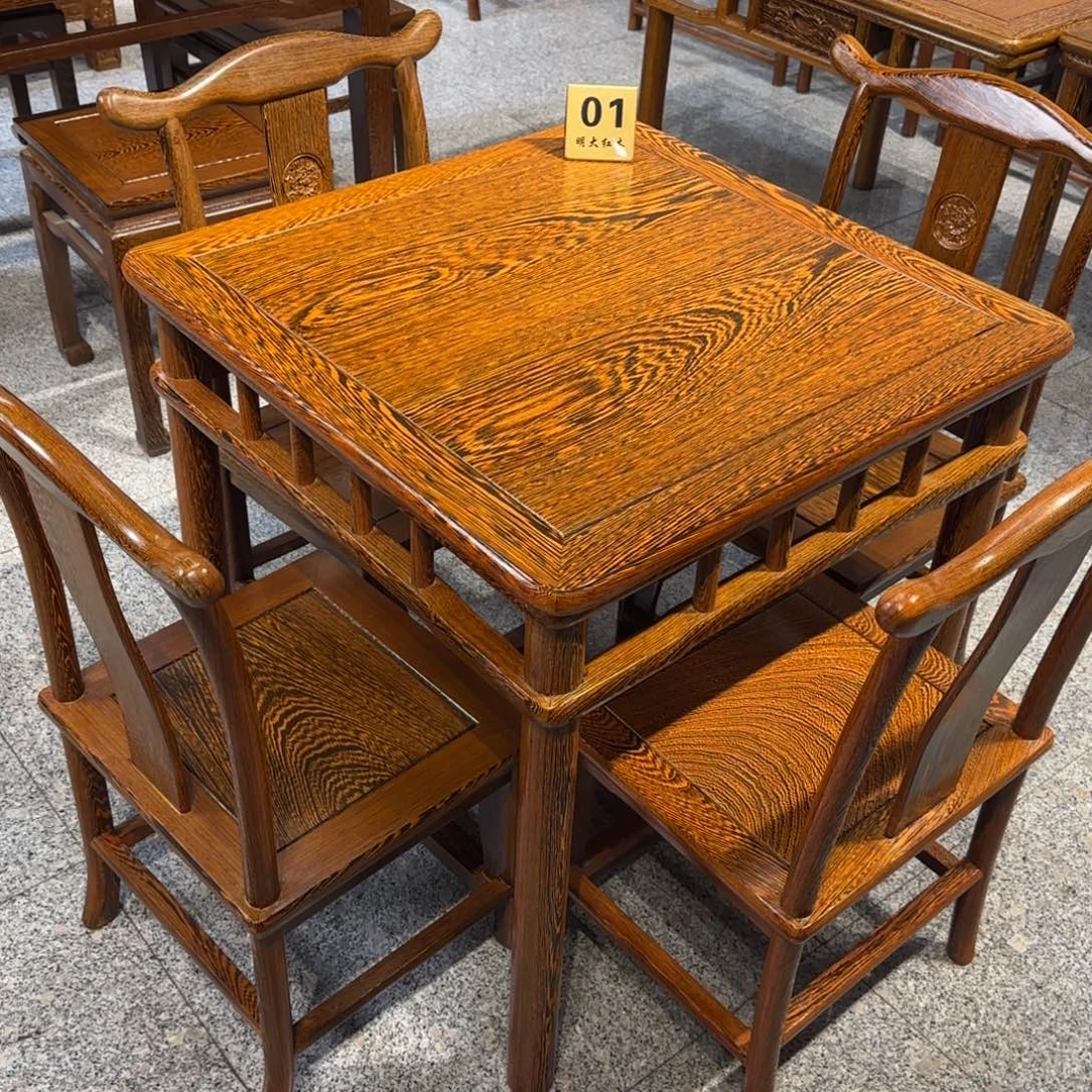 鸡翅木类成套家具68乘68高68一桌四椅