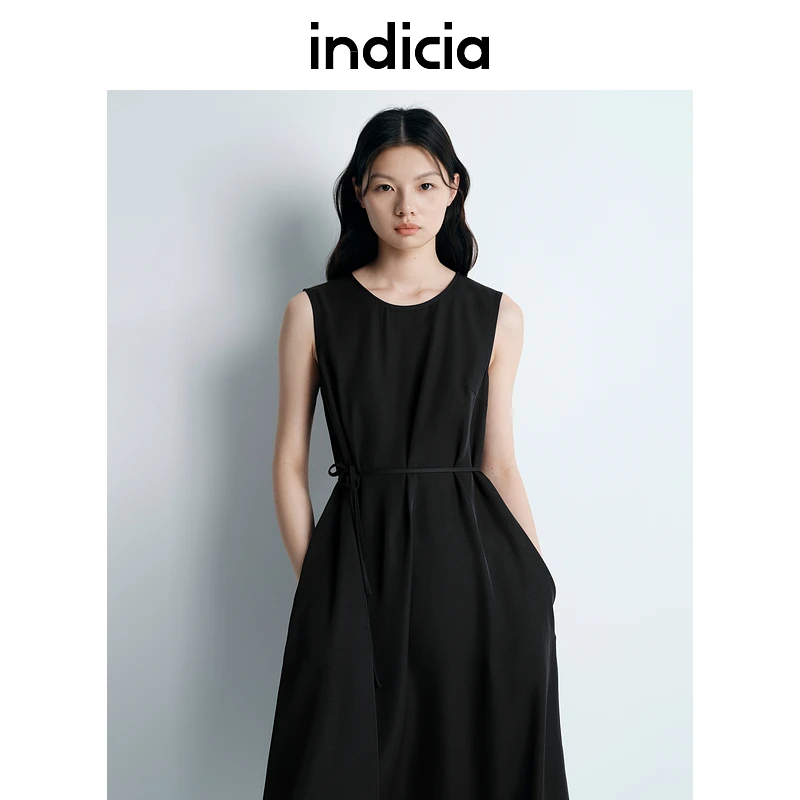 indicia标记25夏新款宽松无袖韩版花边显瘦连衣裙L2B5LQ039