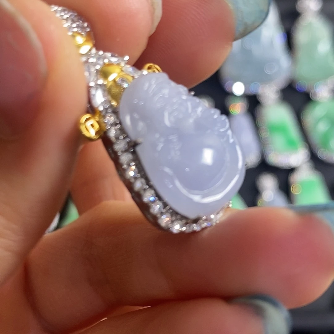 翡翠银S925镶嵌颈饰天然翡翠