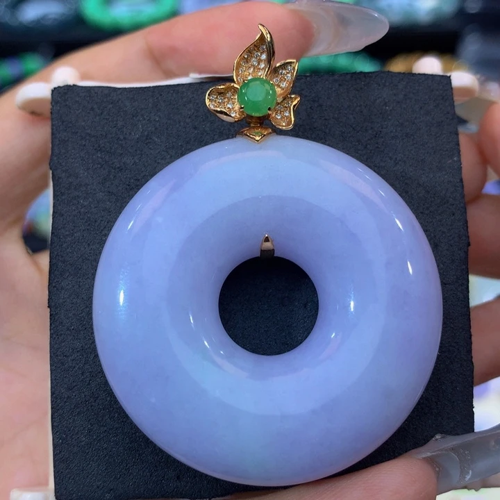 18K金镶嵌手链翡翠翡翠